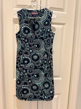 Vineyard Vines Navy, Aqua & White Sleeveless Sheath Dress